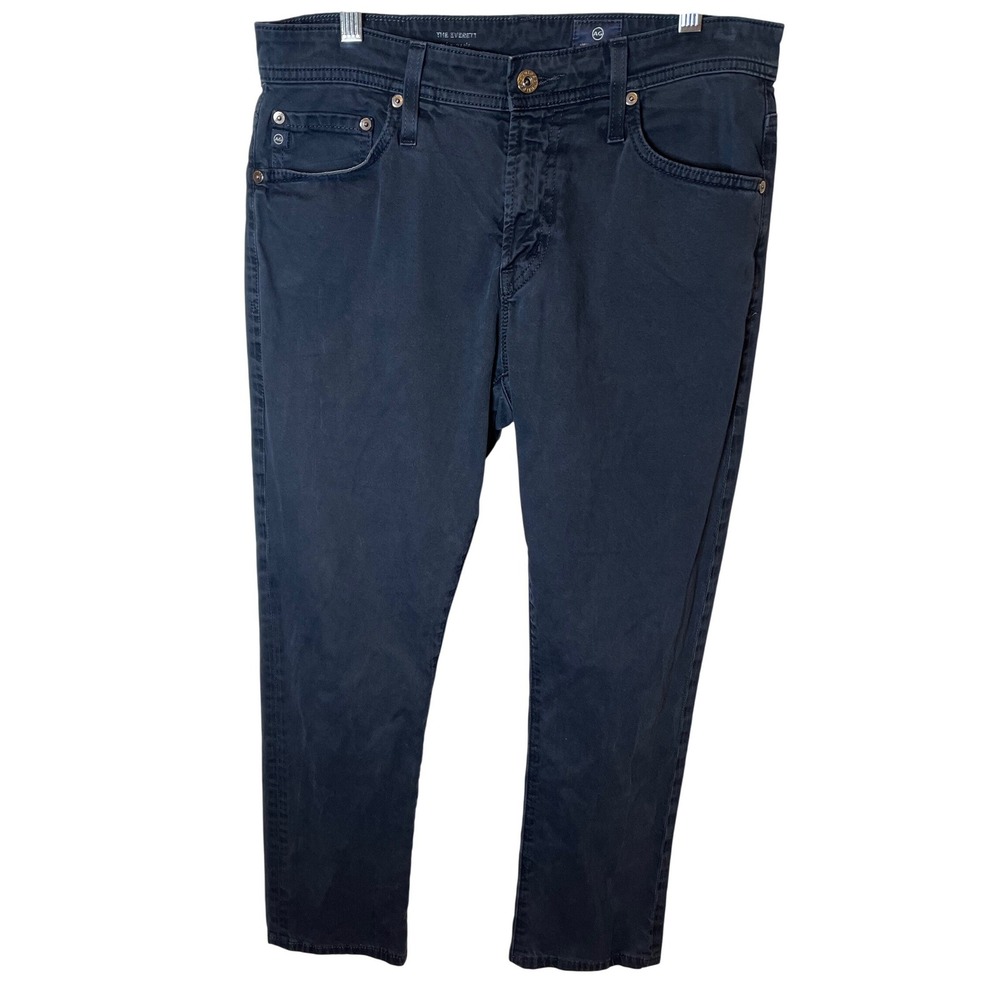 AG Adriano Goldschmied The Everett Slim Straight Navy‎ Blue Pants 30x32